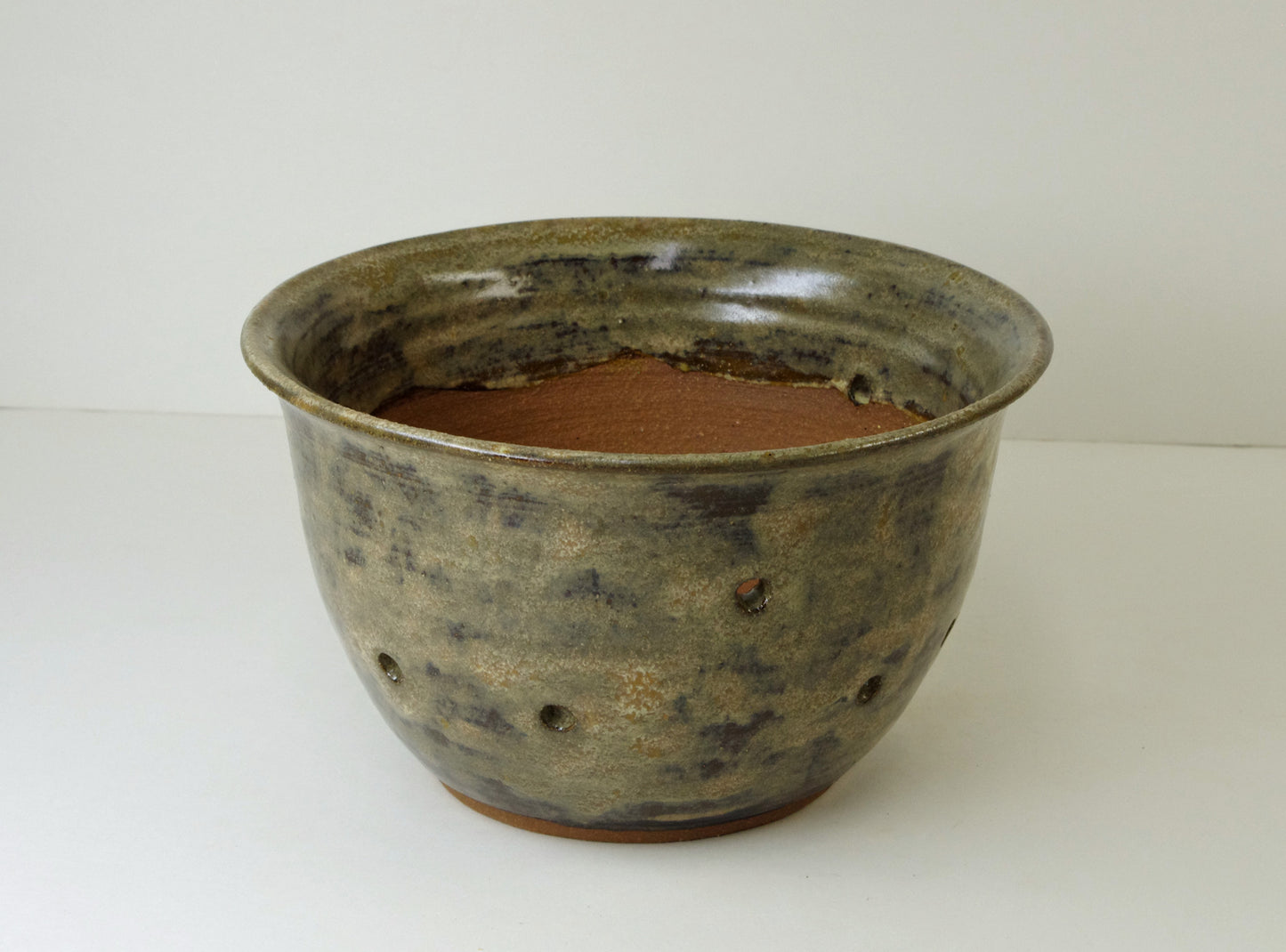 12097, Hand Thrown Stoneware Orchid Pot, 6 x 3 1/2