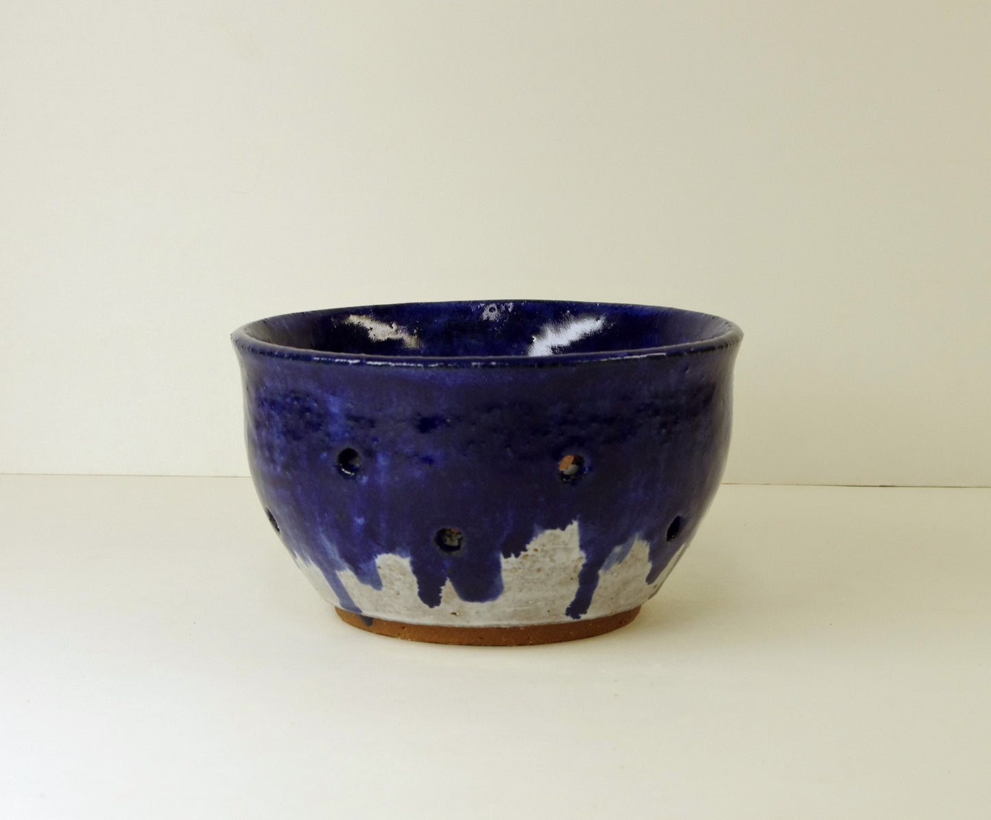 12098, Hand Thrown Stoneware Orchid Pot, 5 x 3 Dark Blues