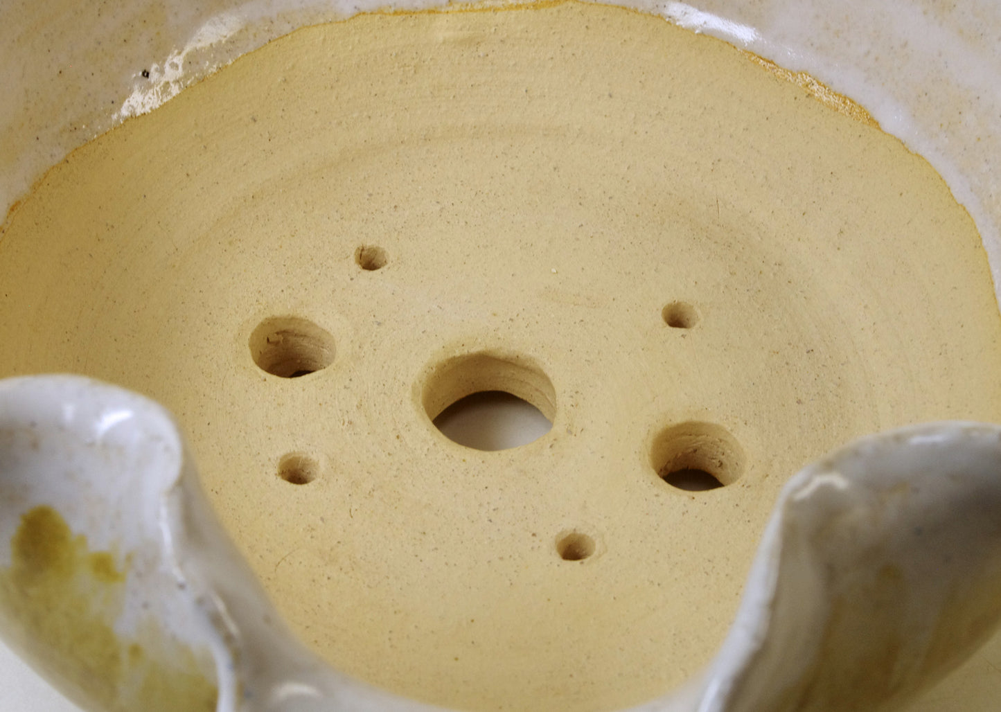 10014, Hand Thrown and Altered Stoneware Bonsai Pot, Tans, Yellows, 7 x 2