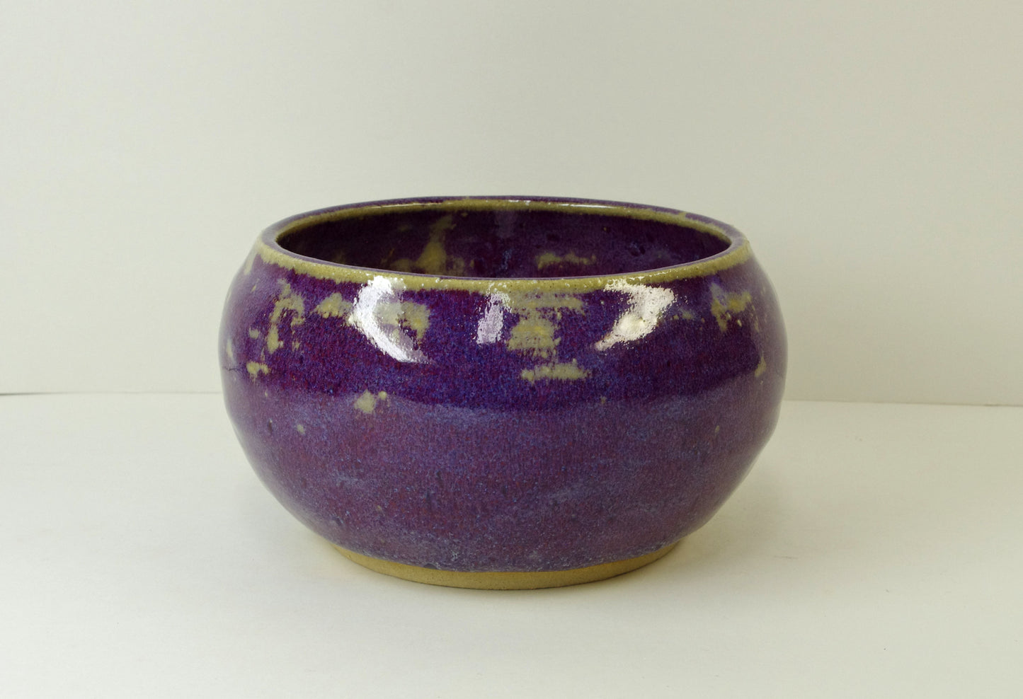 2106, Hand Thrown Stoneware Ikebana Vase, 6 x 3 1/4 inches, maroon, red, blues