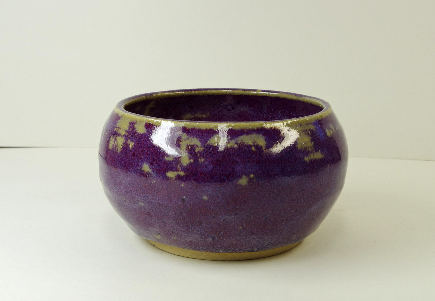 2106, Hand Thrown Stoneware Ikebana Vase, 6 x 3 1/4 inches, maroon, red, blues