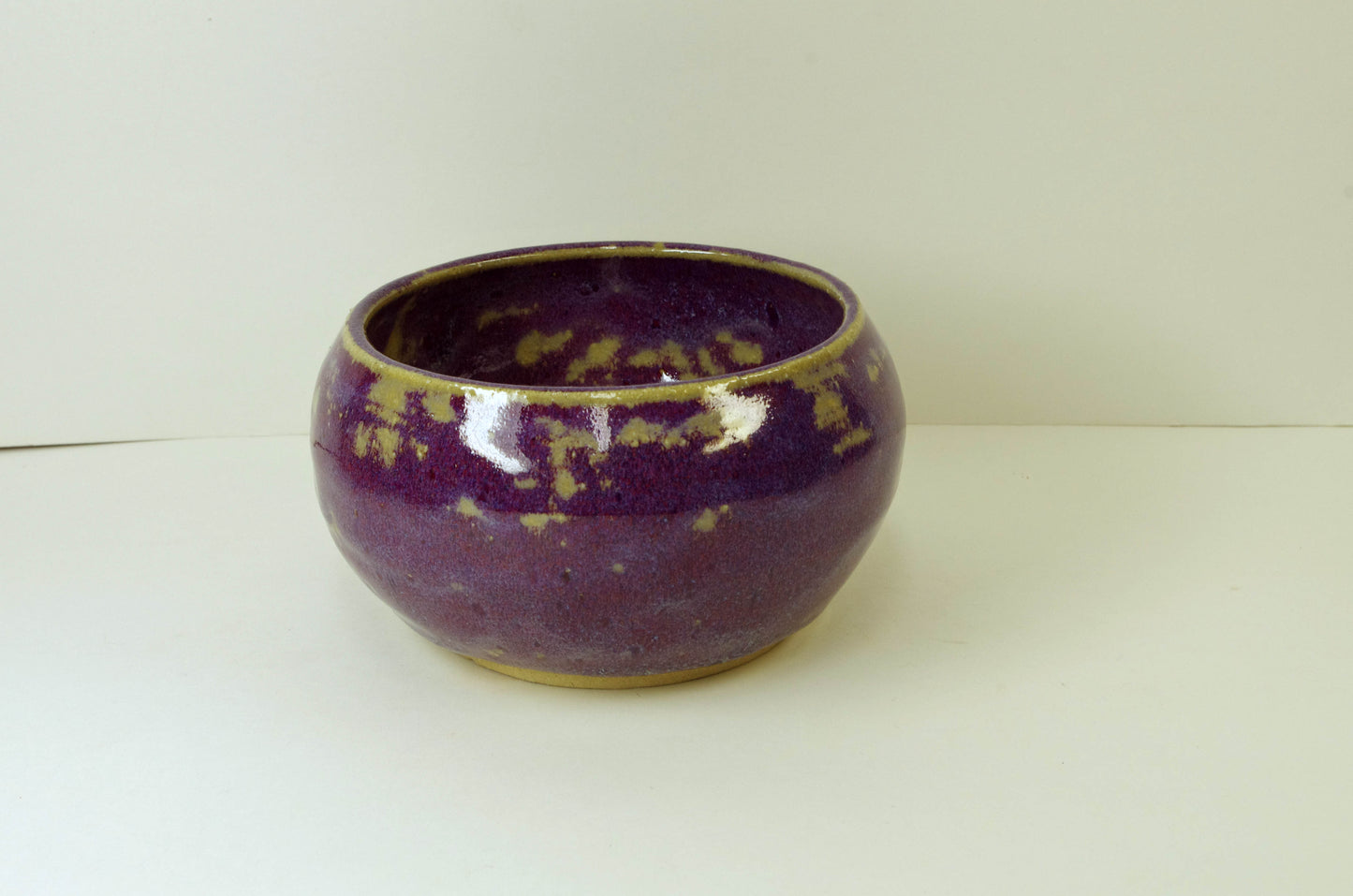 2106, Hand Thrown Stoneware Ikebana Vase, 6 x 3 1/4 inches, maroon, red, blues