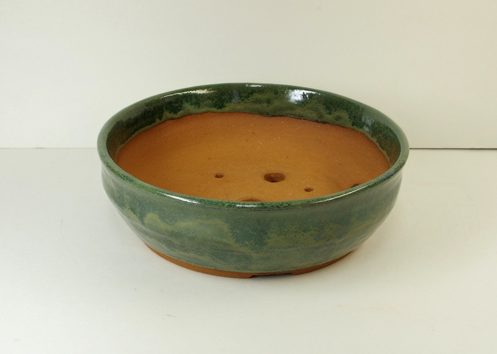 Green Bonsai Pot hand thrown by White Horse Pottery