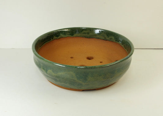 Green Bonsai Pot hand thrown by White Horse Pottery