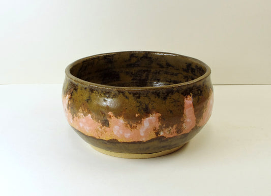 Vase Ikebana Vase, Pink, Brown, hand thrown by White Horse Pottery
