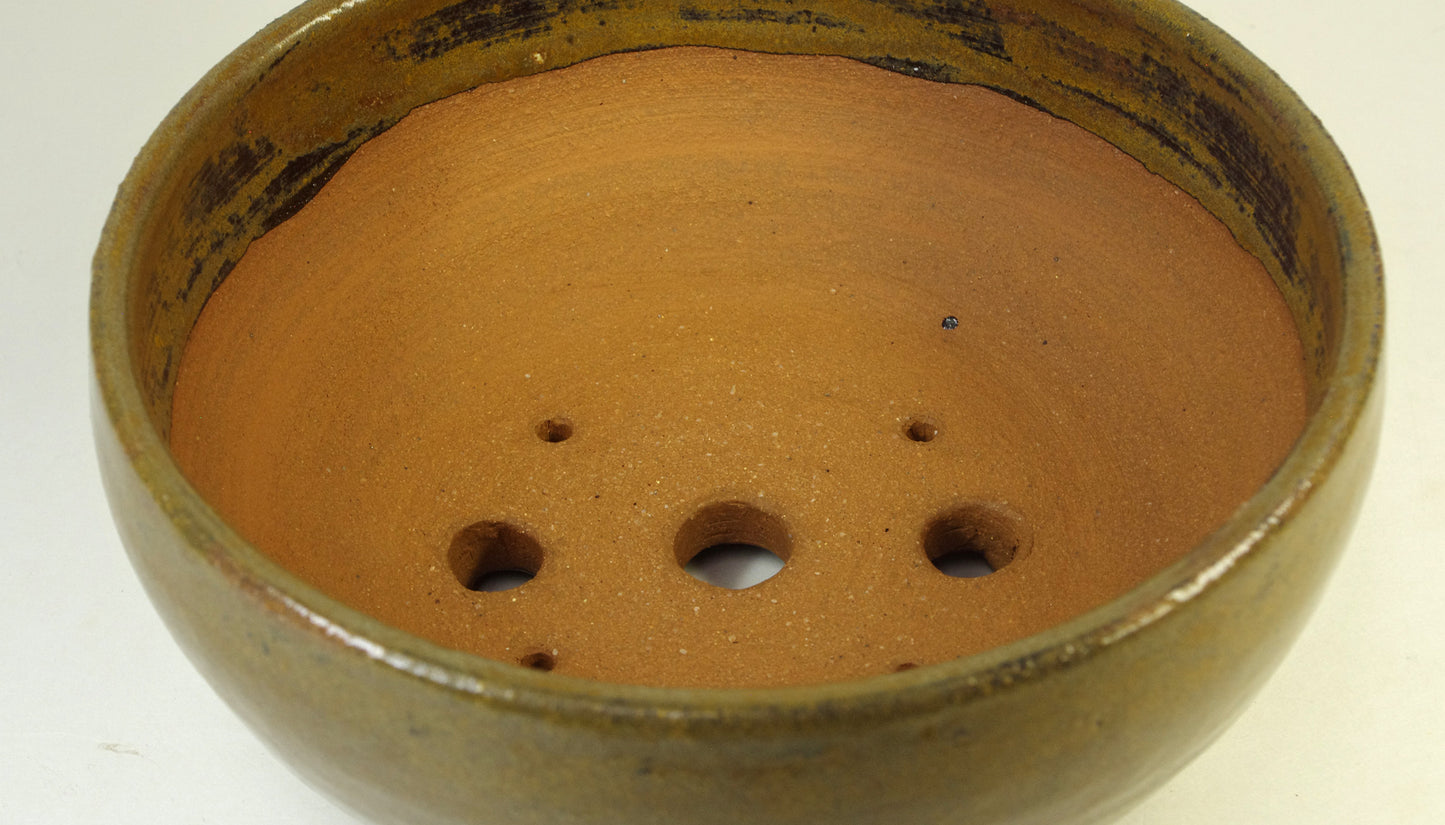 2163, Hand Thrown Stoneware Bonsai Pot 7x3 Inches