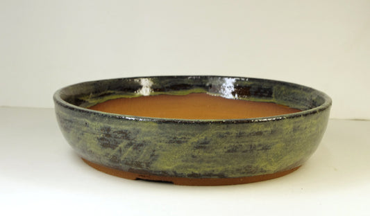 Bonsai Pot handmade green blue