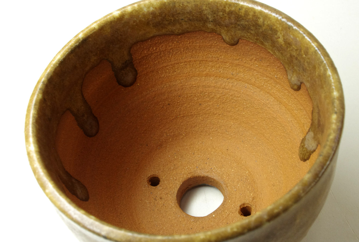 2023, Hand Thrown Small Stoneware Cactus or Bonsai Pot, Light Browns, 3 7/8 x 2 3/4