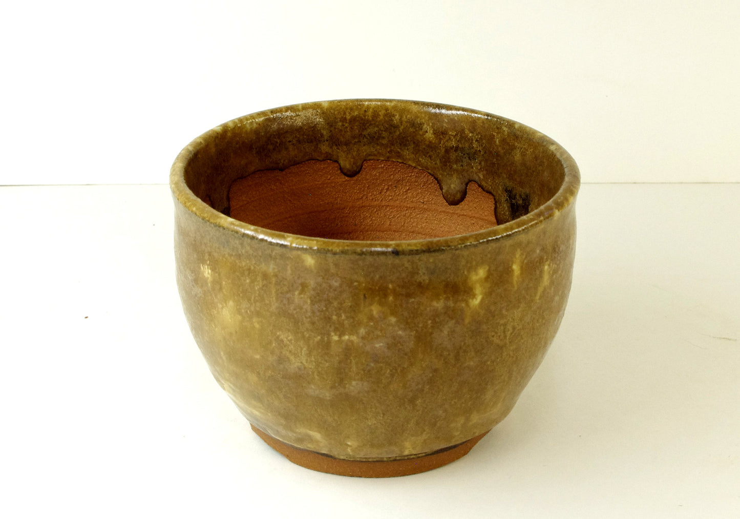 2023, Hand Thrown Small Stoneware Cactus or Bonsai Pot, Light Browns, 3 7/8 x 2 3/4