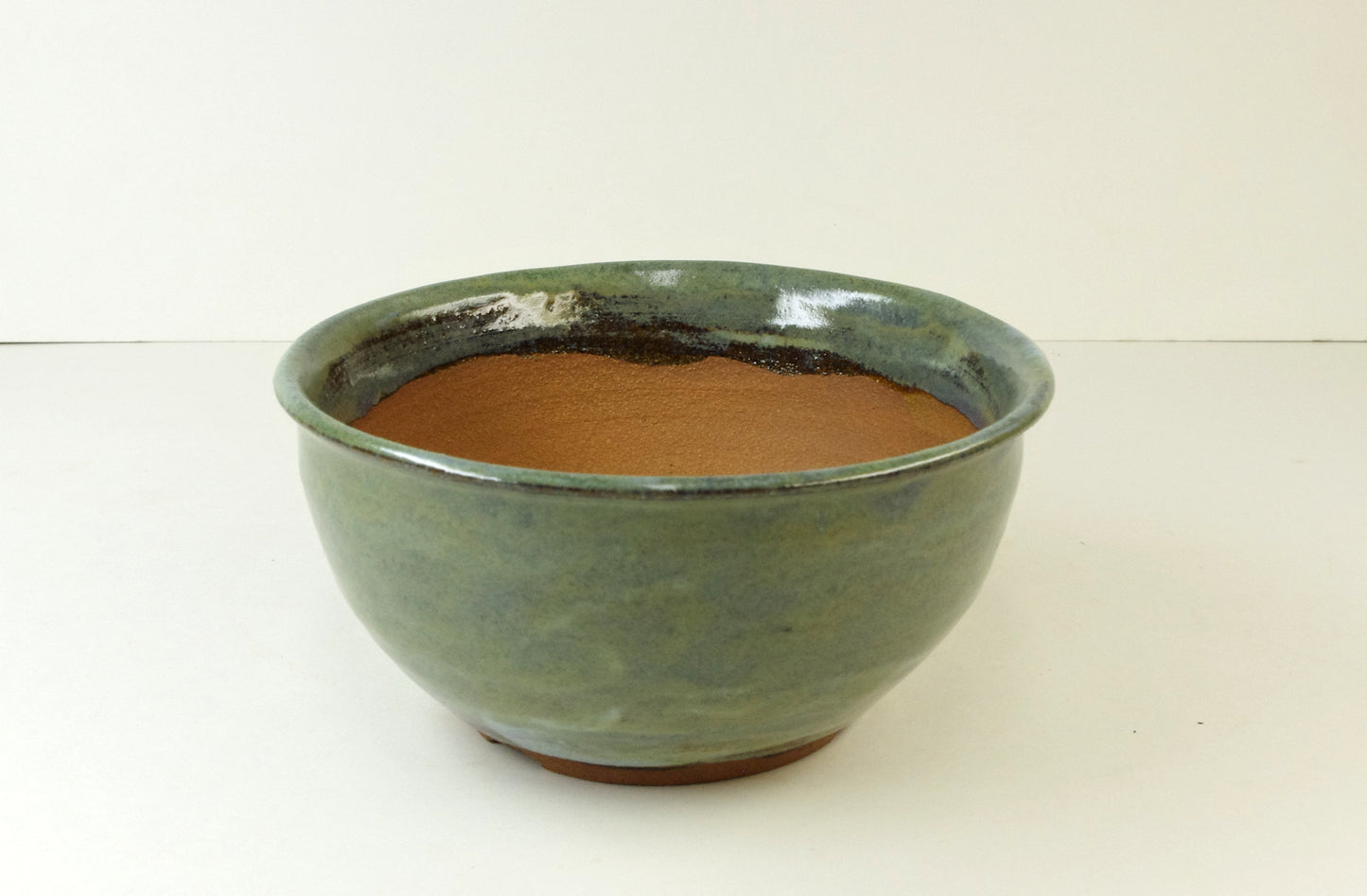 2024, Hand Thrown Stoneware Bonsai Pot, or Cactus Pot, Blues, Greens, 5 x 2 1/2 in.