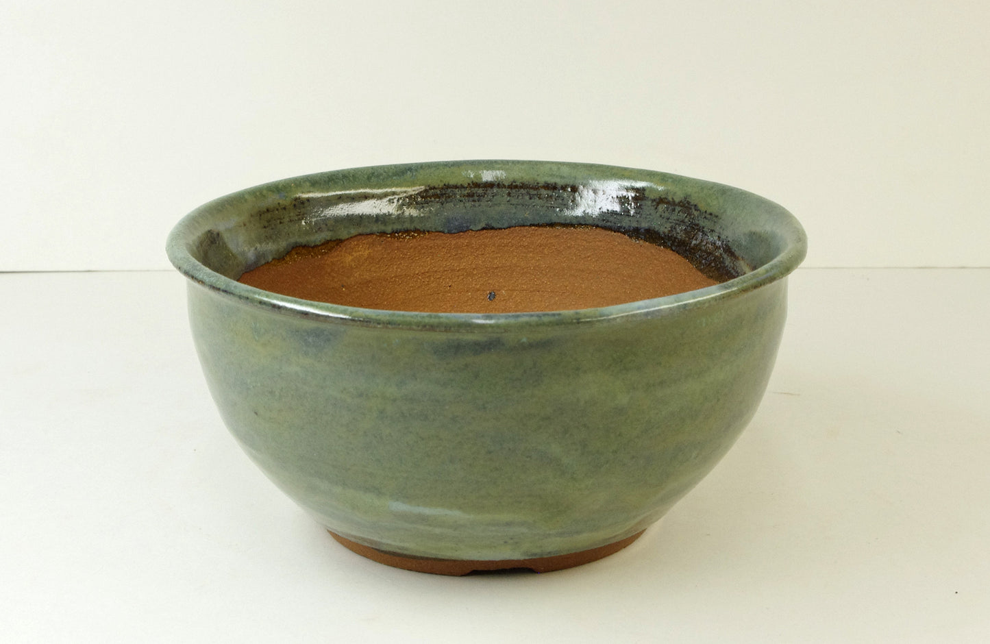 handmade bonsai pot greens, whitehorsepottery