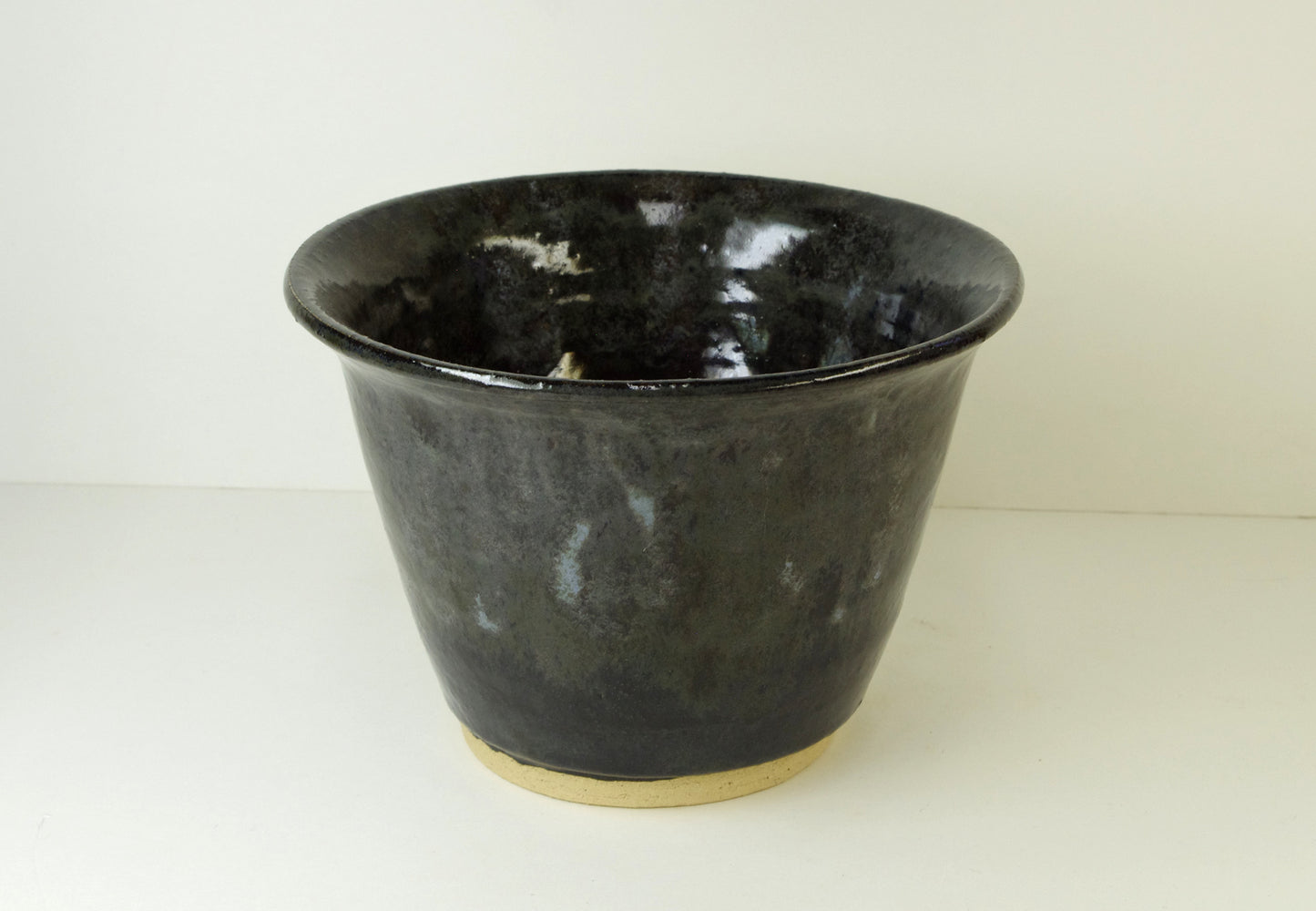 2091, Hand Thrown Stoneware Ikebana Vase, 6 1/4 (at rim) x 4 3/8 inches