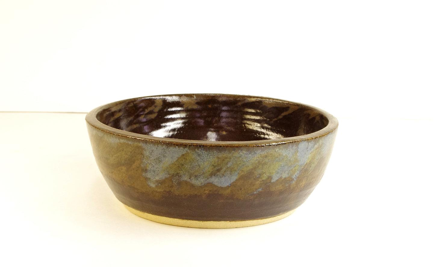 980 Hand Thrown Stoneware Small Dog or Cat Bowl 6x2
