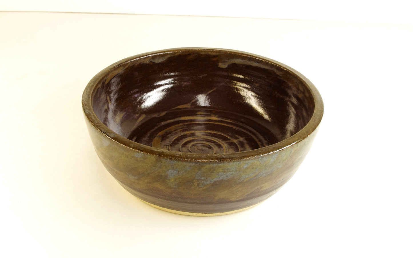 980 Hand Thrown Stoneware Small Dog or Cat Bowl 6x2