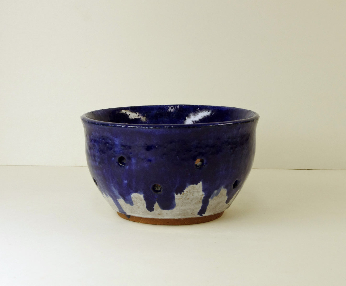 12098, Hand Thrown Stoneware Orchid Pot, 5 x 3  Dark Blues