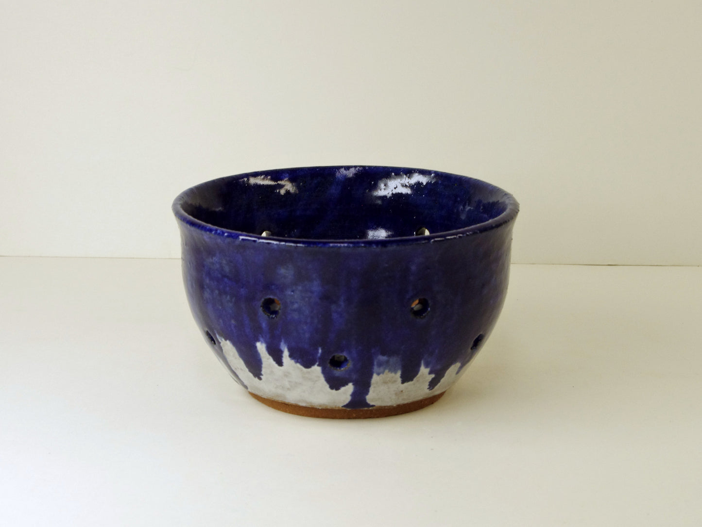 12098, Hand Thrown Stoneware Orchid Pot, 5 x 3  Dark Blues
