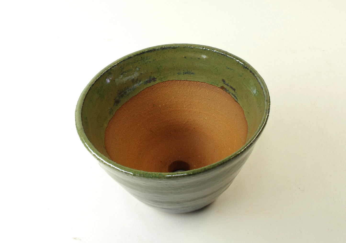 2123, Hand thrown stoneware cactus pot, 4 5/8 x 3 1/8 inches