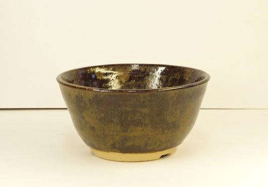2137 Hand Thrown Stoneware Bonsai Pot, Browns, 5 3/4 x 2 7/8