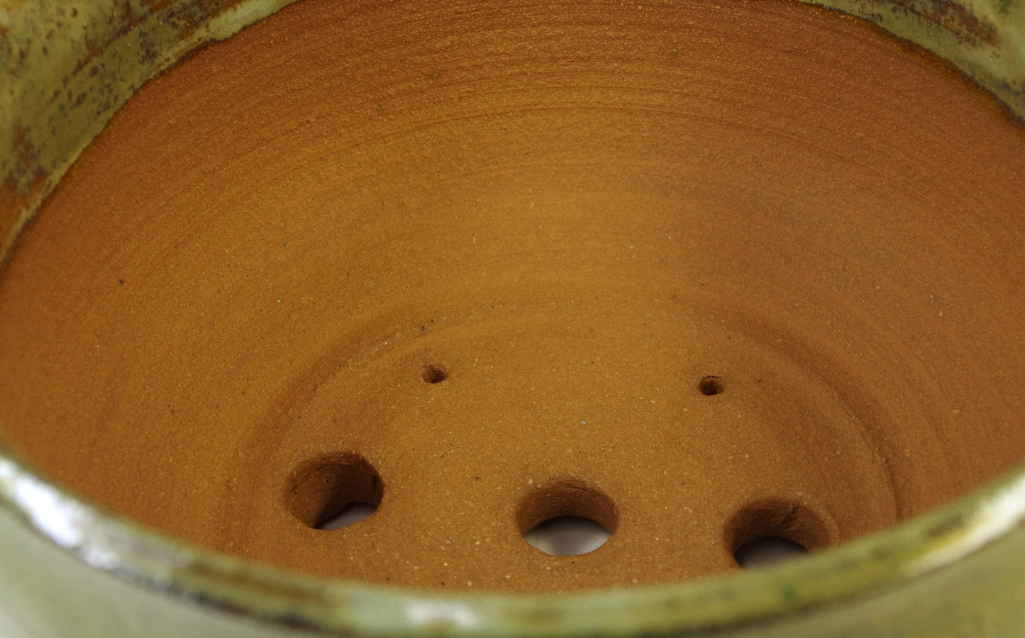 2157 Hand Thrown Deep Bonsai Pot  8x4 5/8 Greens