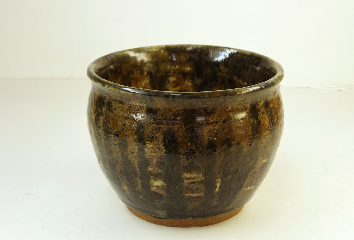 2162, Hand Thrown Stoneware Vase, Sandy Texture, Browns, Black