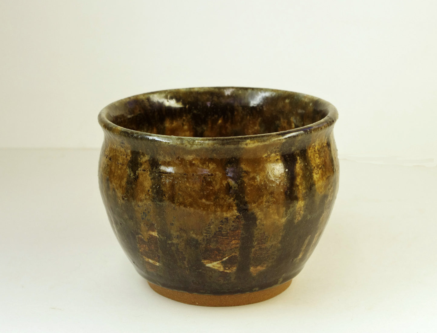 2162, Hand Thrown Stoneware Vase, Sandy Texture, Browns, Black