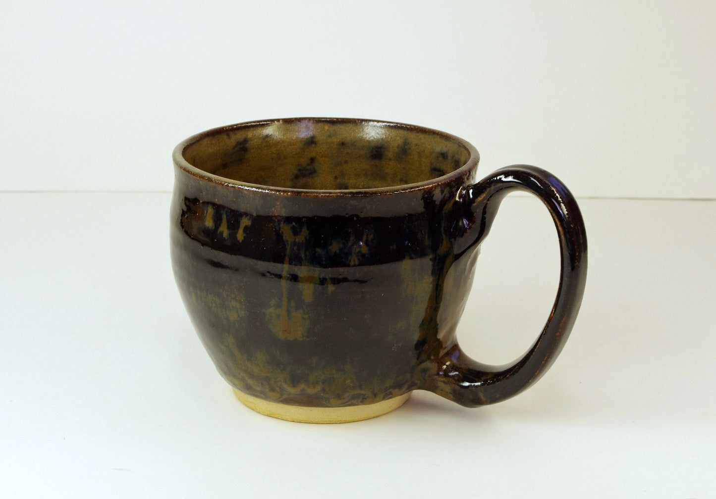 1086 Hand Thrown Stoneware Coffee Mug, Glossy Browns