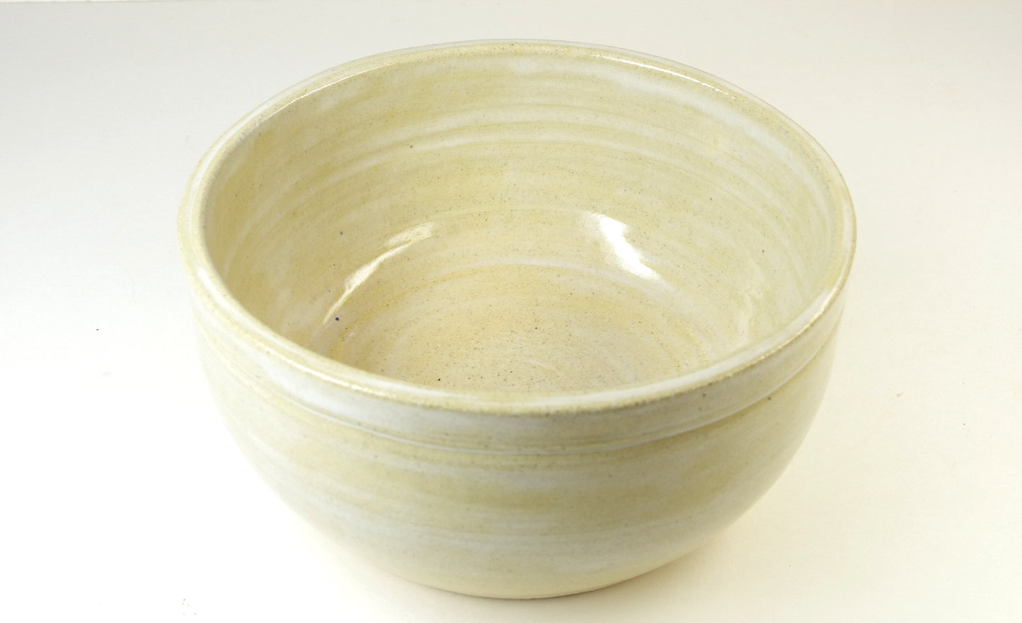2058, Clear Glazed Natural Stoneware Medium Sized Dog Bowl
