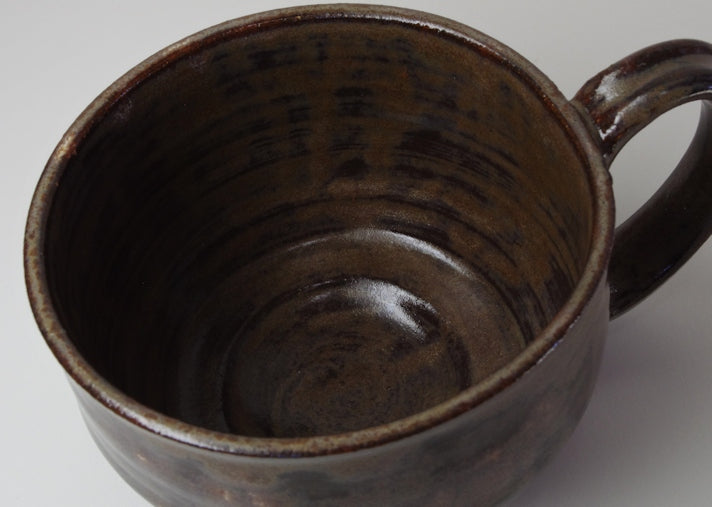848 Hand Thrown Stoneware Shaving Mug, Browns
